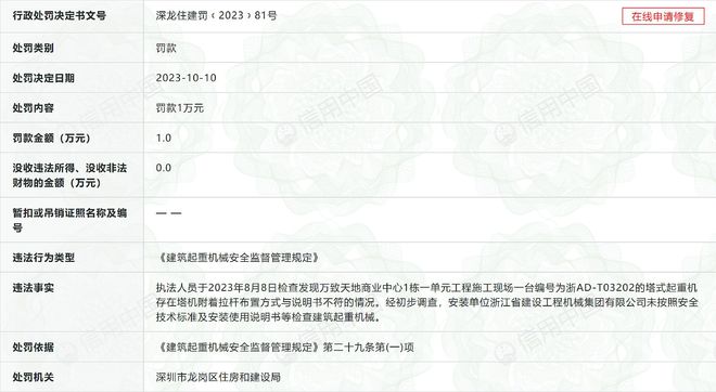 未按照安全规程组织起重机安装作业浙江省建设工程机械集团被罚(图2)